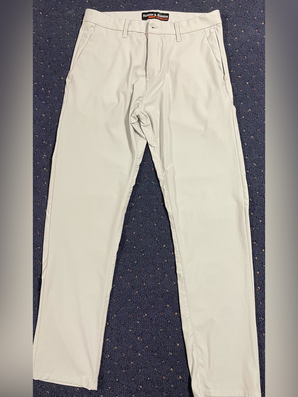 Men's Hudson & Barrow light khaki/cream performance Chinos - Lightweight Stretch